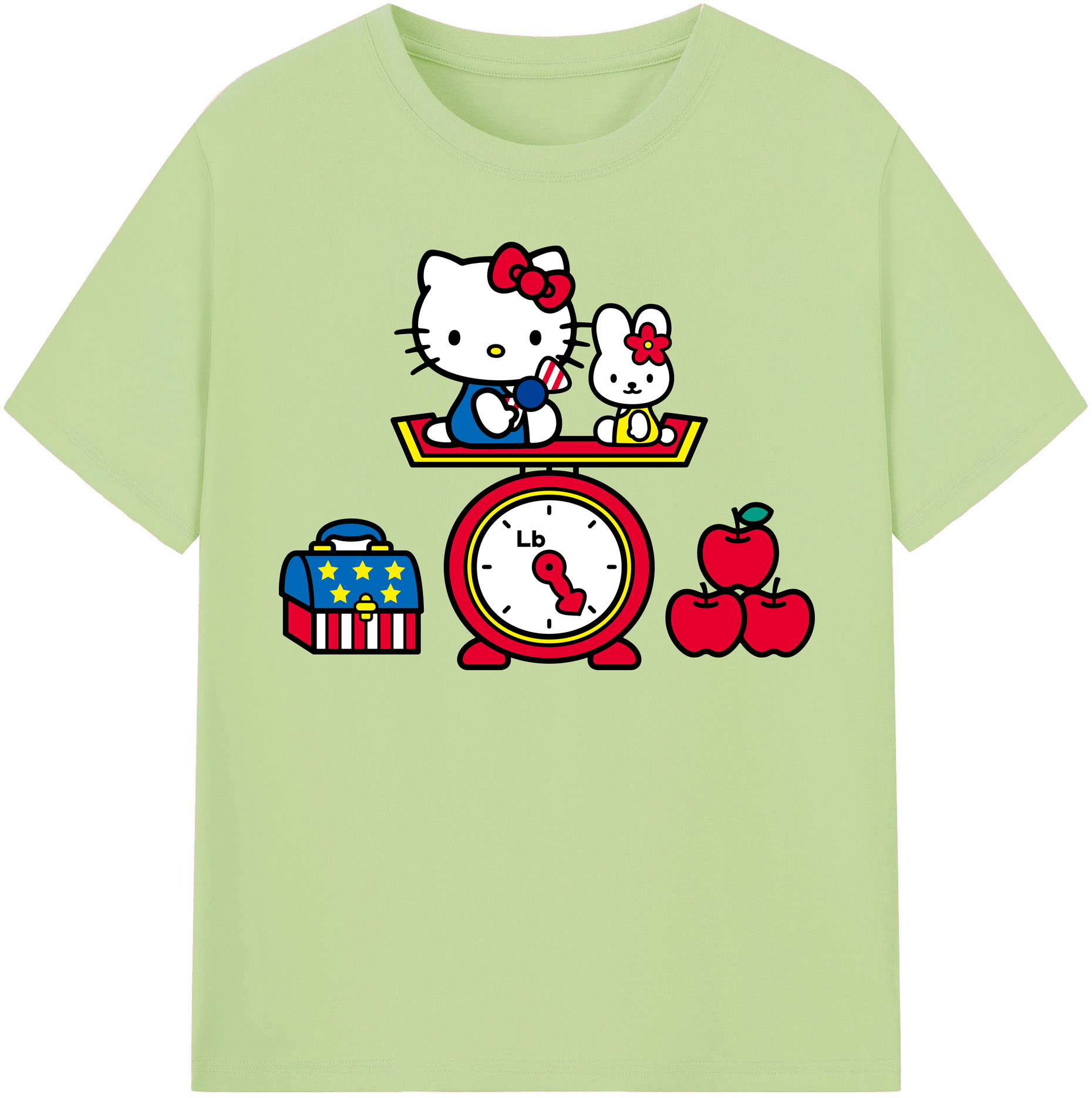 （画像用） Hello Kitty ハローキティ 綿100％半袖Tシャツ（フロントプリント）